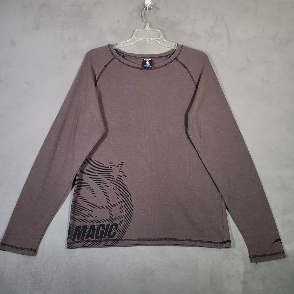 Orlando Magic Thermal TShirt Mens XL Gray Waffle Knit NBA Logo Grunge Y2K Street